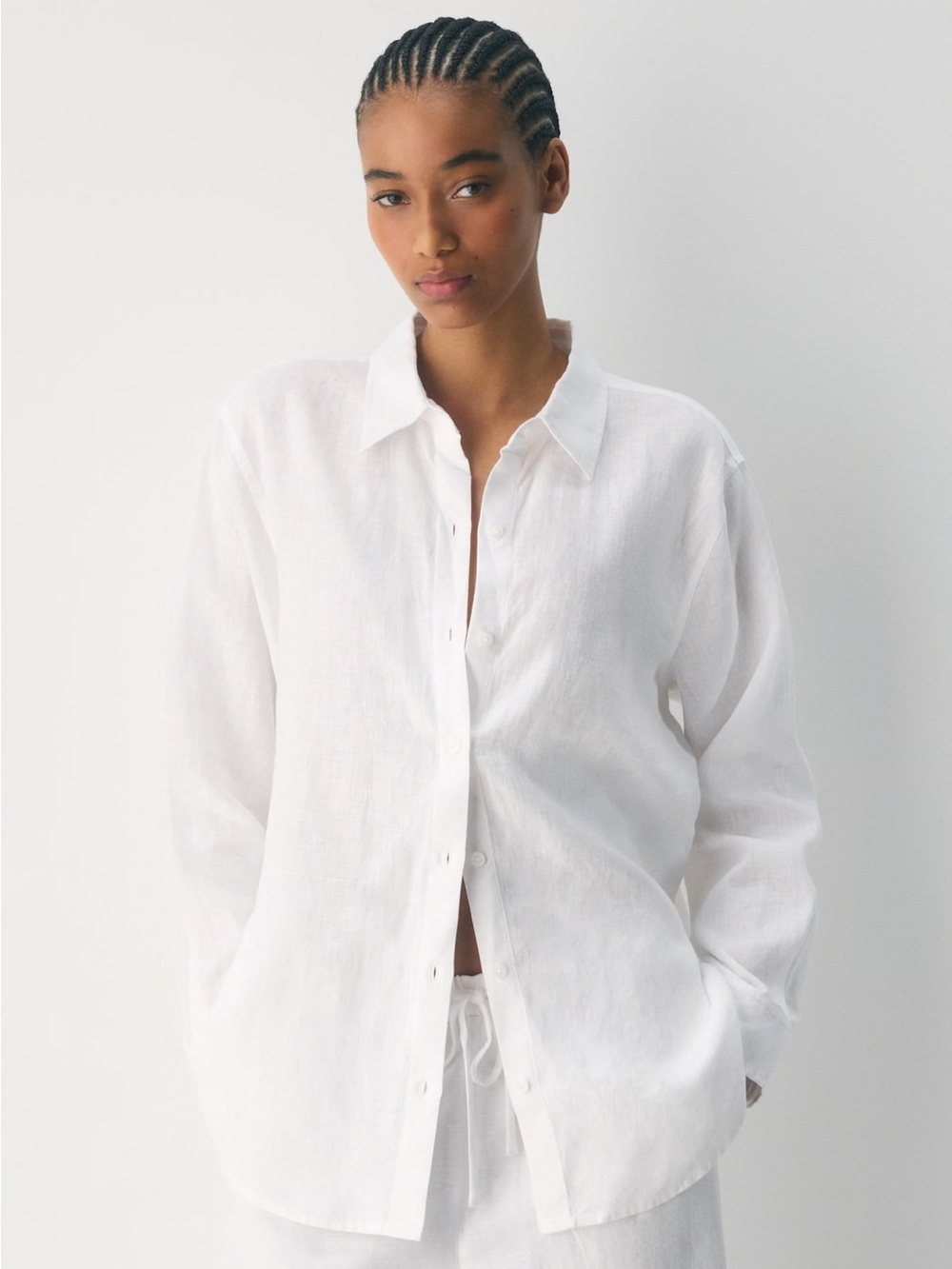 NWT - Aritzia Little Moon Sail Linen Shirt - White - Size XS